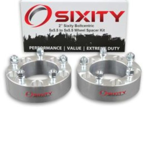 Sixity 2 pc 2″ Inch Thick 5×5.5 Wheel Spacers 1/2-20tpi 1.25in Studs Lugs