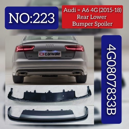 Rear Bumper Spoiler Molding 4G807833B Compatible With  AUDI A6 4G (2015-2018)
